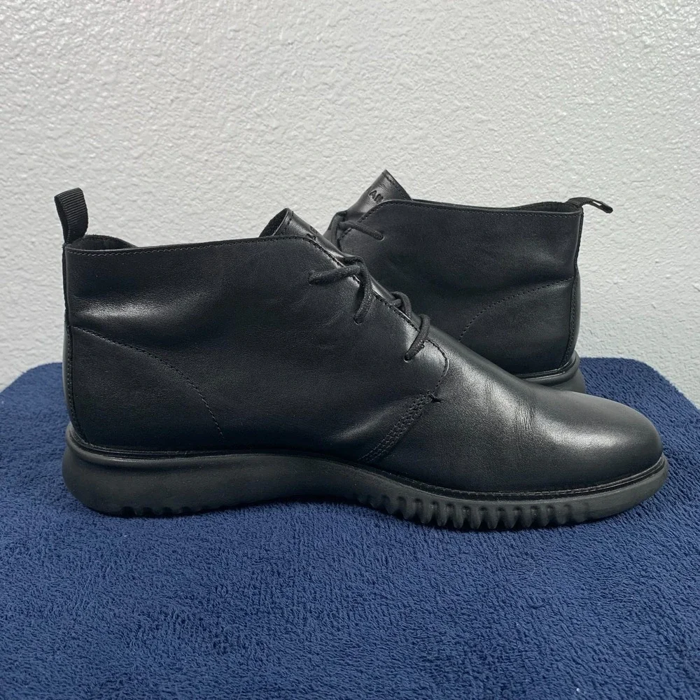 Cole Haan Chukka Boots Mens Size 12 M Black Leather 2.ZeroGrand Style C26198